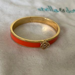 Stella & Dot bracelet, orange with gold accents.